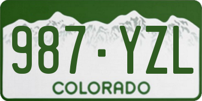 CO license plate 987YZL