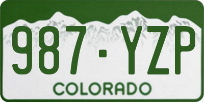 CO license plate 987YZP