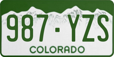CO license plate 987YZS