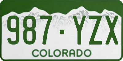 CO license plate 987YZX