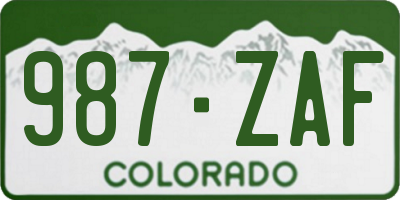 CO license plate 987ZAF