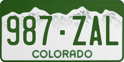 CO license plate 987ZAL