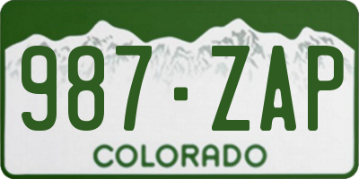 CO license plate 987ZAP