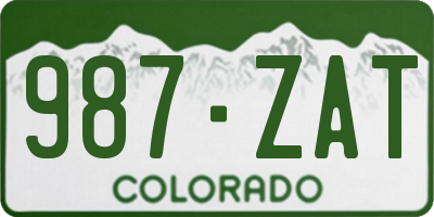 CO license plate 987ZAT