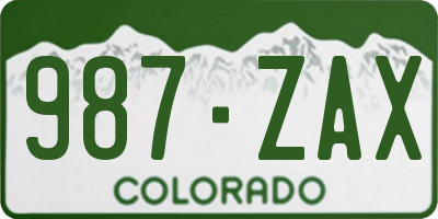 CO license plate 987ZAX
