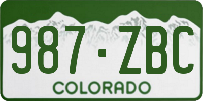 CO license plate 987ZBC