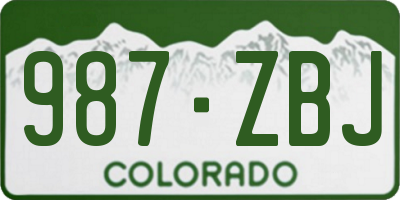 CO license plate 987ZBJ