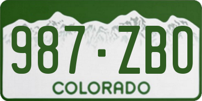 CO license plate 987ZBO