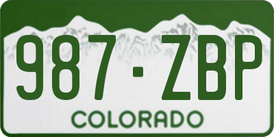 CO license plate 987ZBP