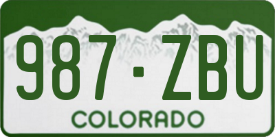 CO license plate 987ZBU
