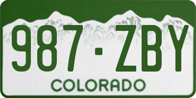 CO license plate 987ZBY