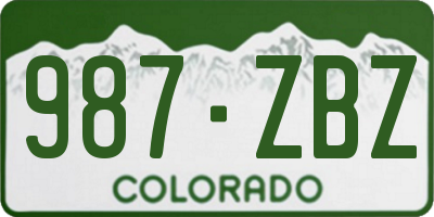 CO license plate 987ZBZ
