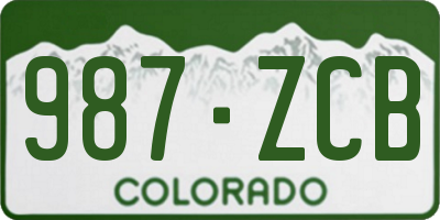 CO license plate 987ZCB
