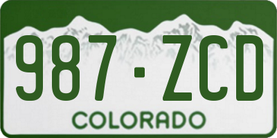 CO license plate 987ZCD