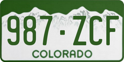 CO license plate 987ZCF