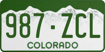 CO license plate 987ZCL