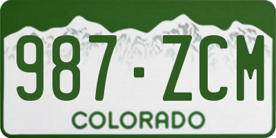 CO license plate 987ZCM