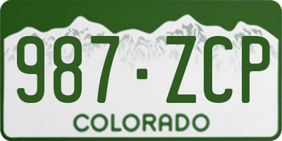 CO license plate 987ZCP