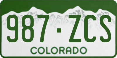 CO license plate 987ZCS