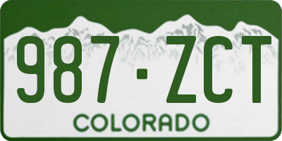 CO license plate 987ZCT