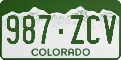 CO license plate 987ZCV