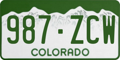CO license plate 987ZCW