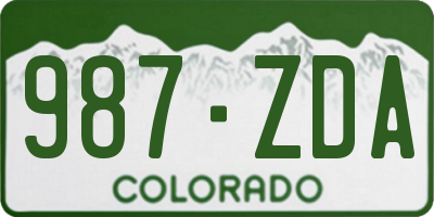 CO license plate 987ZDA