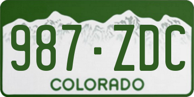 CO license plate 987ZDC