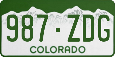 CO license plate 987ZDG