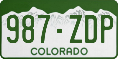 CO license plate 987ZDP