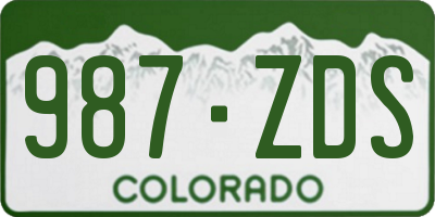 CO license plate 987ZDS