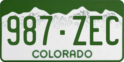 CO license plate 987ZEC