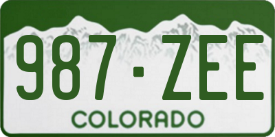 CO license plate 987ZEE