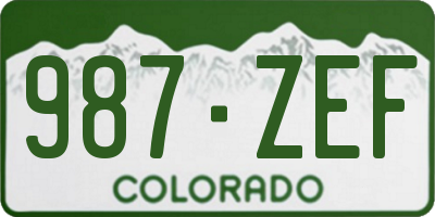 CO license plate 987ZEF