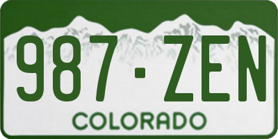 CO license plate 987ZEN