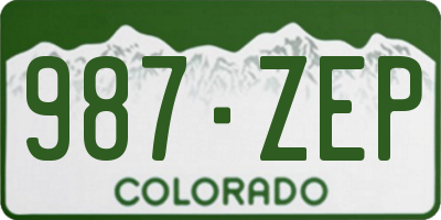 CO license plate 987ZEP