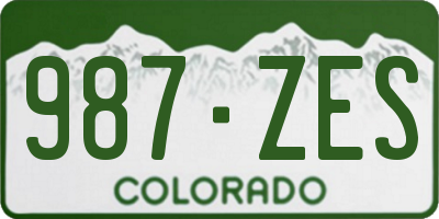 CO license plate 987ZES
