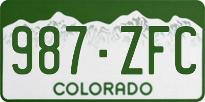 CO license plate 987ZFC