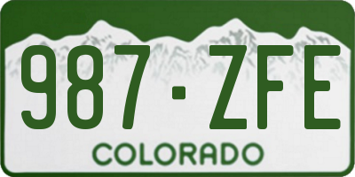 CO license plate 987ZFE