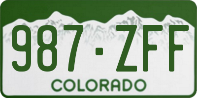 CO license plate 987ZFF