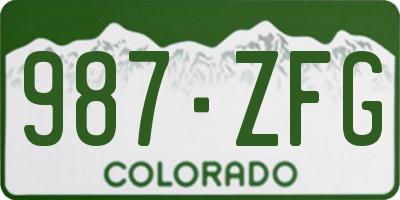 CO license plate 987ZFG