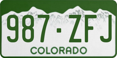 CO license plate 987ZFJ