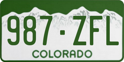 CO license plate 987ZFL