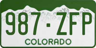 CO license plate 987ZFP