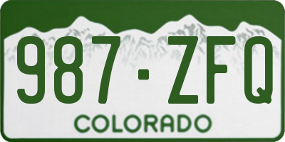 CO license plate 987ZFQ