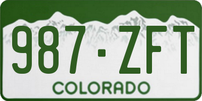 CO license plate 987ZFT