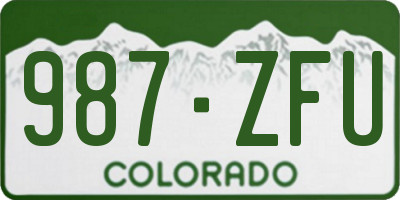 CO license plate 987ZFU