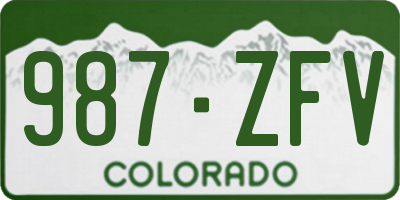 CO license plate 987ZFV