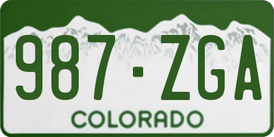 CO license plate 987ZGA
