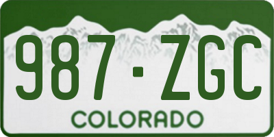 CO license plate 987ZGC